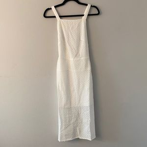 Line and Dot White Eyelet Dress